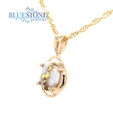 14KY Gold Pendant w/ One Oval Gold Quartz